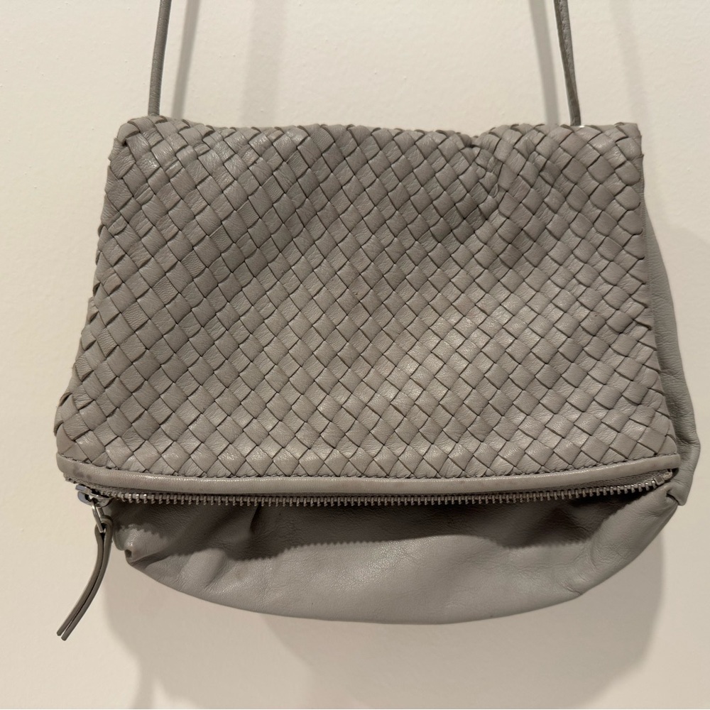 COS Woven Leather Crossbody Bag - Gray